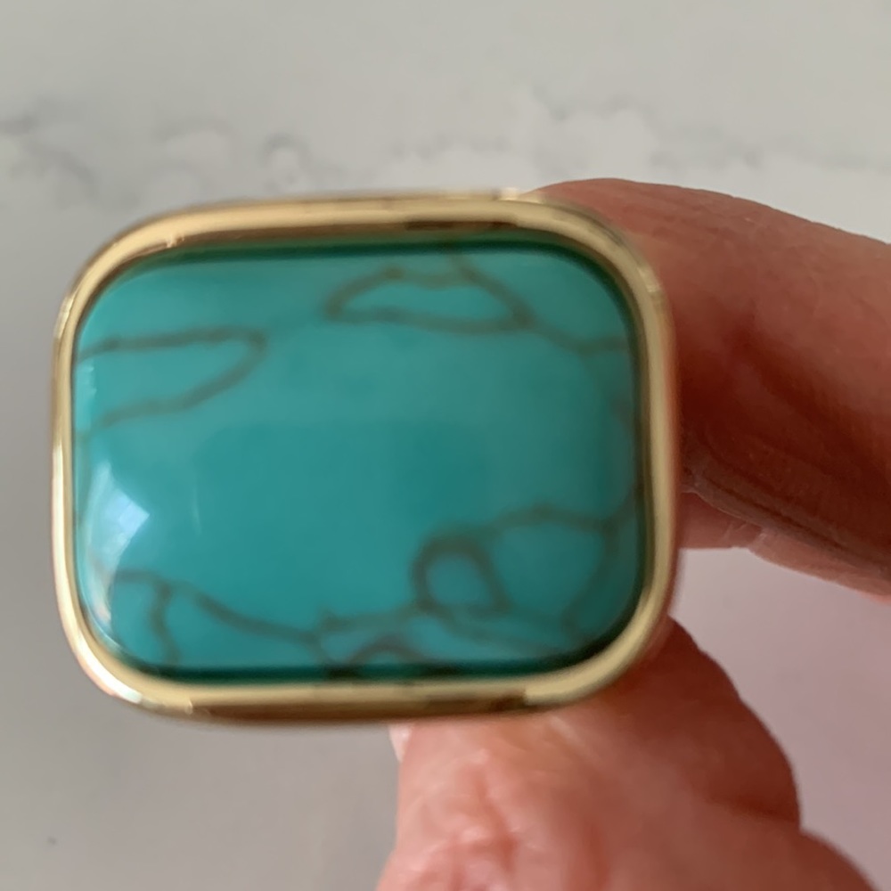 COPY - Aqua hued howlite ring size 8 - Picture 6 of 12